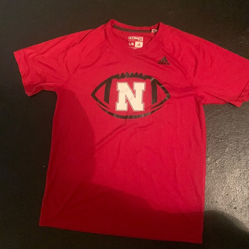 Adidas Nebraska Huskers Football Tee Size Large